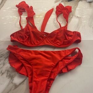 Salty k ruffle bikini size large